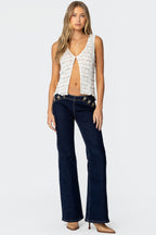 Bleached Wash Bootcut Jeans - detail