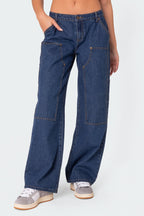Classic Raw Denim Straight Jeans - detail