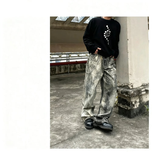 Acid Wash Baggy Jeans – Retro Streetwear Grunge Style