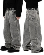 Acid Wash Straight Jeans - detail