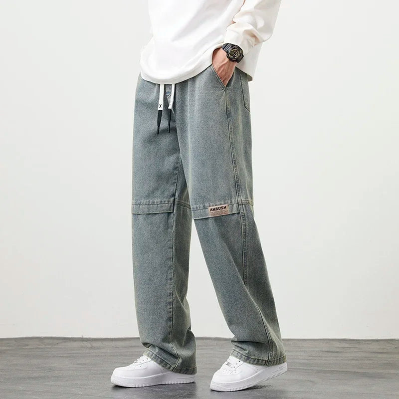 Drawstring Utility Jeans – Relaxed Fit Streetwear Style